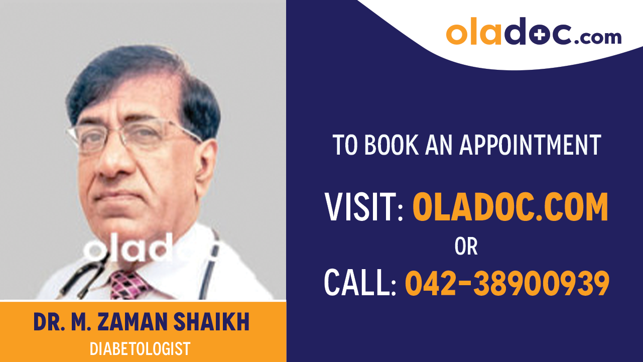 Book appointment with  Dr. M. Zaman Shaikh-best diabetologist in karachi
